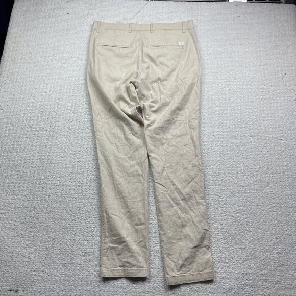 Jack & Jones Pants Mens 34 / 32 Sand Beige Linen Blend Slim Fit Marco Straight - Picture 11 of 13